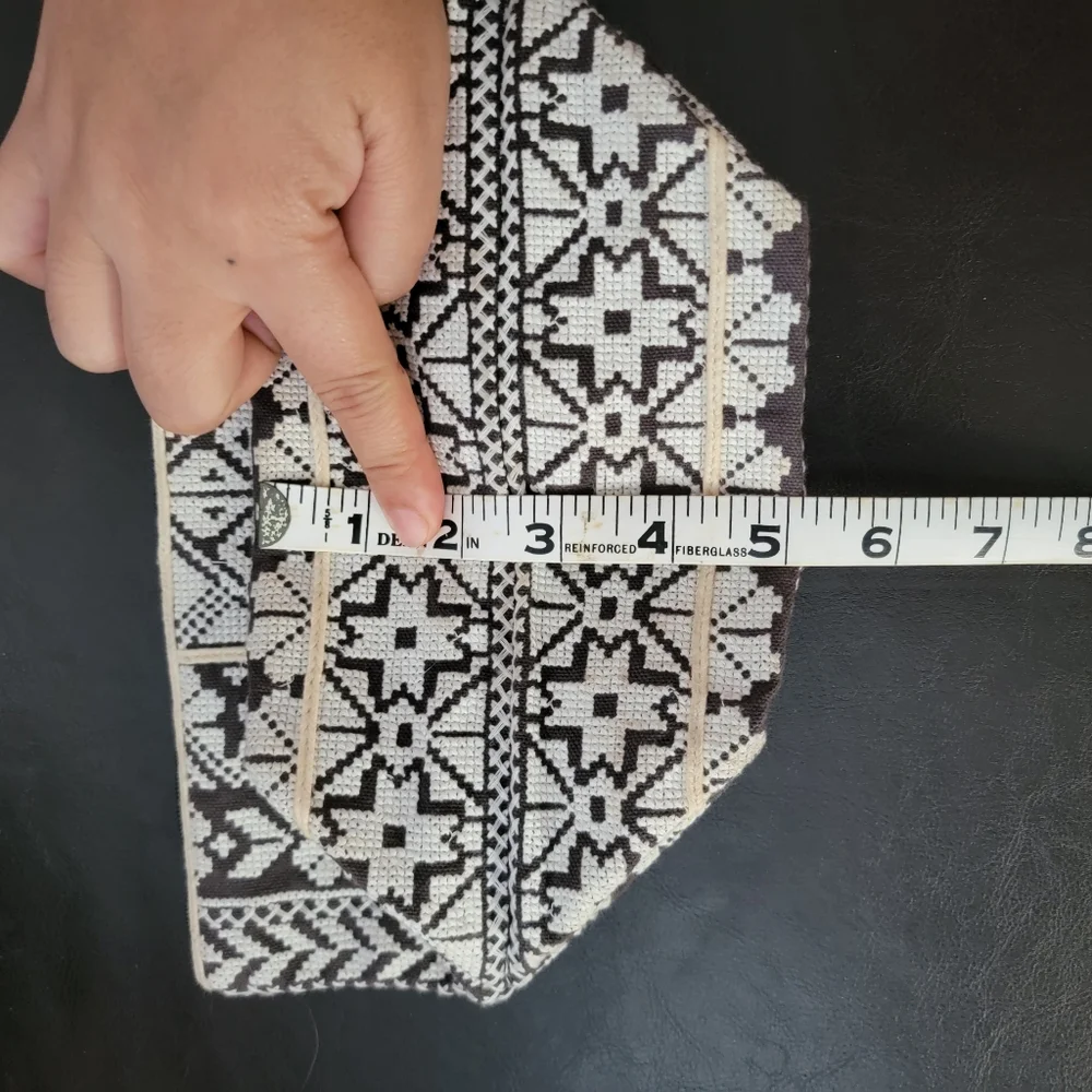 Star Mela woven embroidered fabric zipper pouch
